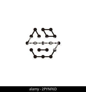 Letter S and O hexagon, molecules geometric symbol simple logo vector Stock Vector