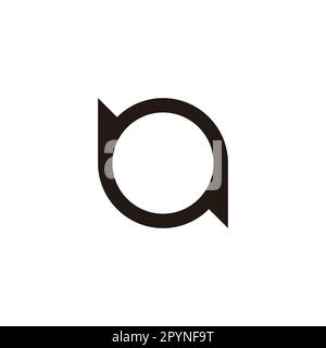 Letter ba ab b a, circle geometric symbol simple logo vector Stock Vector