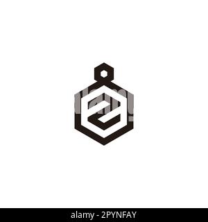 Number 2 in 8, hexagon geometric symbol simple logo vector Stock Vector