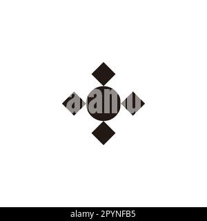 Circle, squares geometric symbol simple logo vector Stock Vector
