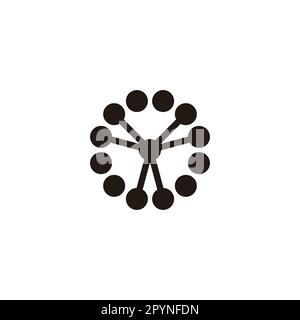 Letter Y molecules, circles geometric symbol simple logo vector Stock Vector