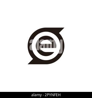 Letter e in S, circle geometric symbol simple logo vector Stock Vector