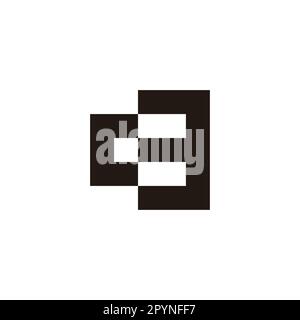 Letter C number 3 square, stripe geometric symbol simple logo vector Stock Vector