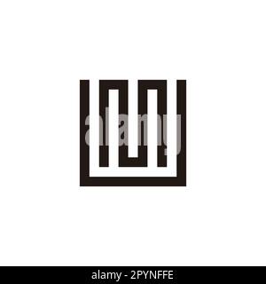 Letter M and U square, curve geometric symbol simple logo vector Stock Vector