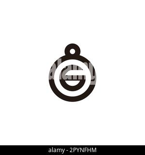 Number 6 in 8, circle geometric symbol simple logo vector Stock Vector