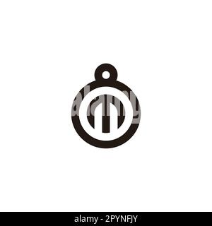 Letter m in 8, circle geometric symbol simple logo vector Stock Vector