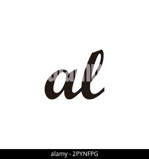 Letter al connect geometric symbol simple logo vector Stock Vector