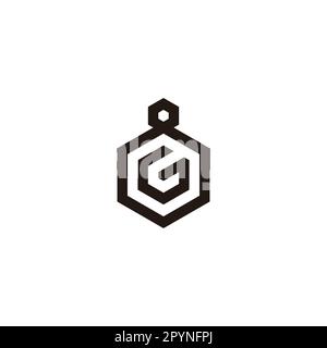 Letter G in 8, hexagon geometric symbol simple logo vector Stock Vector