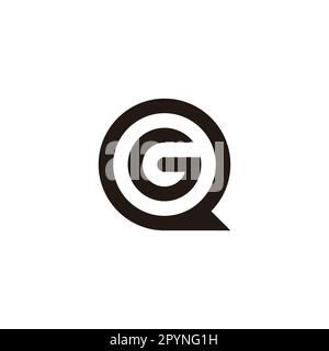 Letter G in Q, circle geometric symbol simple logo vector Stock Vector