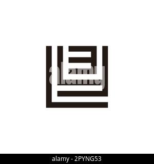 Letter L, y and number 3 square geometric symbol simple logo vector Stock Vector