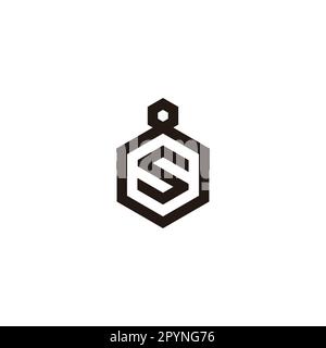 Letter S in 8, hexagon geometric symbol simple logo vector Stock Vector