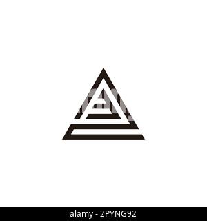 Number 3 in 2, triangle geometric symbol simple logo vector Stock Vector