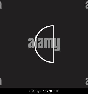 Crescent moon, line geometric symbol simple logo vector Stock Vector