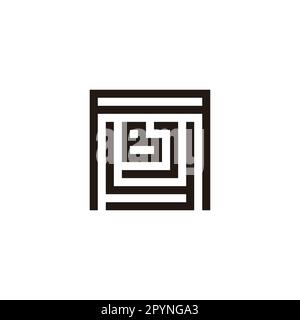 Letter A, y, J and B square geometric symbol simple logo vector Stock Vector
