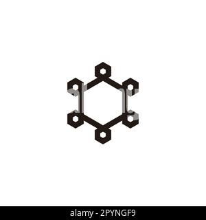 Hexagons, hexagon line rounded geometric symbol simple logo vector Stock Vector