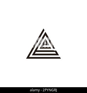 Letter L, number 6 and e triangle geometric symbol simple logo vector Stock Vector