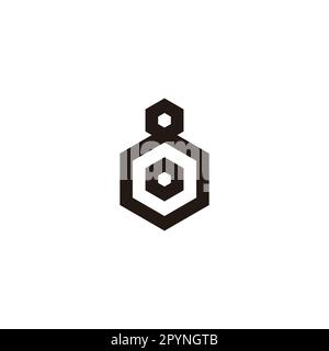 Letter o in 8, hexagon geometric symbol simple logo vector Stock Vector
