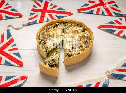 Coronation Quiche. Official recipe launched for the coronation of King Charles III 2023. Stock Photo