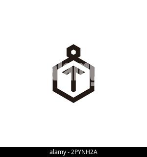 Letter T in 8, hexagon geometric symbol simple logo vector Stock Vector
