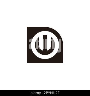 Letter w file, circle geometric symbol simple logo vector Stock Vector
