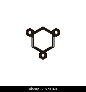 Letter Y hexagons, outline rounded geometric symbol simple logo vector Stock Vector