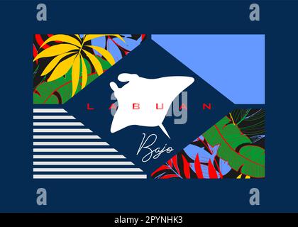 labuan bajo island indonesia Stock Vector