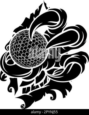 Tearing Ripping Claw Talons Holding Golf Ball Stock Vector