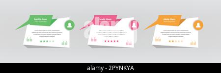 Client feedback or customer rating card with minimalistic abstract shapes for web and mobile ui elements Stock Vector