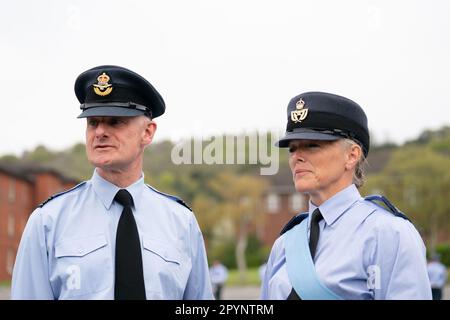 Squadron Leader Dave Kerrison (left) and Warrant Officer Claire Horler ...