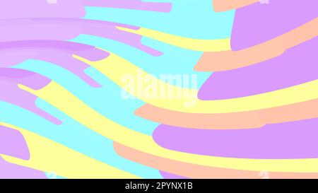 Simple background of minimalistic magical multicolored curved abstract bright lines of waves of strips of geometric shapes of different shapes horizon Stock Vector