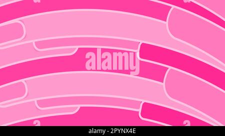 Simple background from minimalistic light pink bright geometric figures, ovals with rounded corners arranged in the form of a rainbow horizontally wit Stock Vector