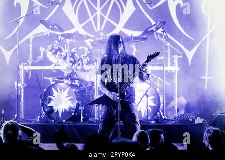 The Norwegian symphonic black metal band Dimmu Borgir performs live at Oslo  Spektrum. Here vocalist Shagrath is seen live on stage. Norway, 28/05 2011  Stock Photo - Alamy