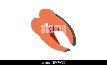 Steak of red fish salmon for sushi food menu vector illustration Isolated white background. Stock Vector