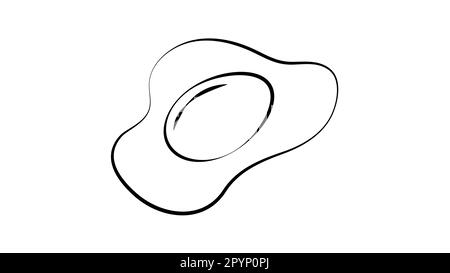 fried egg on a white background, vector illustration. appetizing scrambled eggs in black and white pencil drawing style. breakfast for the British. he Stock Vector