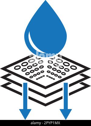 Water Drain, Bathroom Sink, Plumbing vector illustration, water absorption technology icon Stock Vector