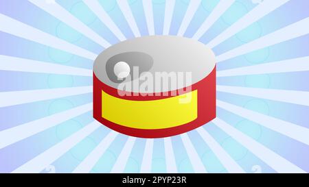 Canned Fish Line Icon, Outline Vector Symbol Illustration. Pixel Perfect, Editable Stroke. Stock Vector