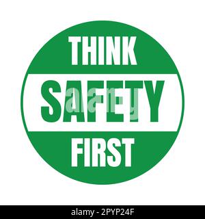 Think safety message symbol icon Stock Photo - Alamy
