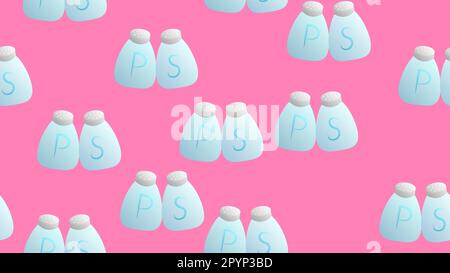 pepper salt bottle seamless vector pattern sugar scarf isolated tile background repeat wallpaper. Stock Vector