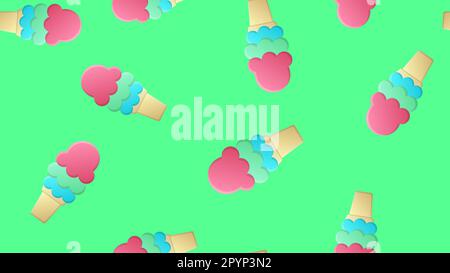 Hand drawn yummy seamless pattern with ice creams. Stylish summer design. Stock Vector