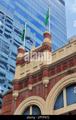 626 Historic building dating from AD 1902 on the corner of Sussex and Market streets. Sydney-Australia. Stock Photo