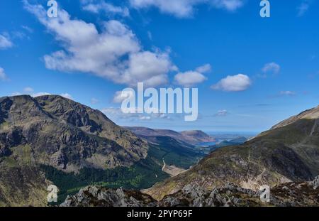 Ennerdale Water and Pillar seen from Hay Stacks, near Buttermere, Lake District, Cumbria Stock Photo