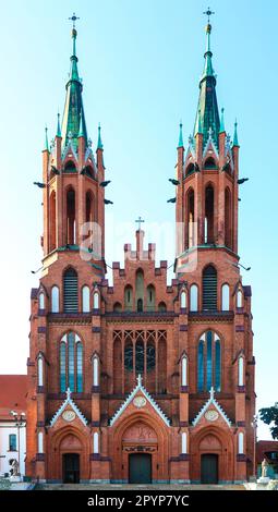 Gothic Revival Cathedral Basilica of the Assumption of the Blessed Virgin Mary in Bialystok, Poland Stock Photo