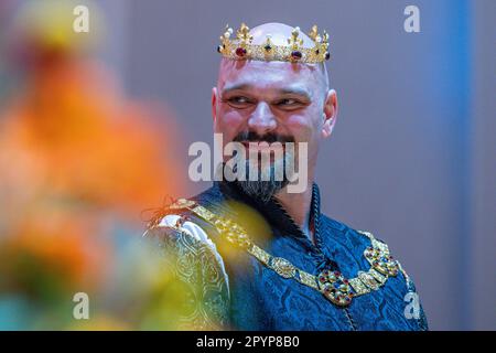 Straubing, Germany. 04th May, 2023. Sebastian Josef Danner plays Duke Albrecht III at the 2024 Agnes Bernauer Festival. The open-air festival takes place every four years. Credit: Armin Weigel/dpa/Alamy Live News Stock Photo