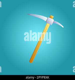 Tool for repair and construction mining metal sharp pickaxe on a blue background. Vector illustration. Stock Vector