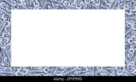 Frame made of metal blue blue gas wrenches for locksmith building repair for loosening and tightening the nuts and bolts on a white background. Vector Stock Vector