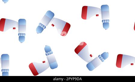Electric cordless screwdriver icon isolated seamless pattern on grey background. Electric drill machine. Repair tool. Vector Illustration. Stock Vector