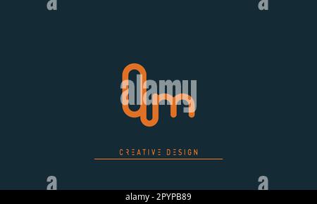 Alphabet letters Modern Creative logo OM , MO Stock Vector