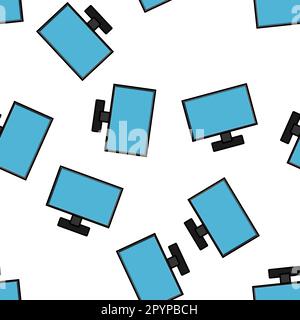 Seamless pattern, texture of modern digital rectangular lcd liquid crystal ice LED ips widescreen frameless monitors, screens, technology isolated on Stock Vector