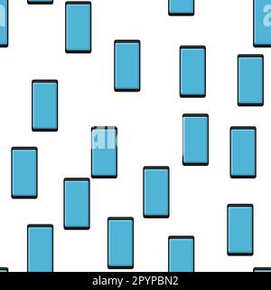 Texture seamless pattern of modern gadgets of digital mobile phones new in the flat style of the device isolated on a white background. Vector. Stock Vector