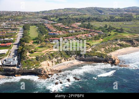 Aerial of Newport Coast Coastline Stock Photo